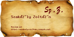 Szakály Zoltán névjegykártya