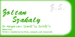 zoltan szakaly business card